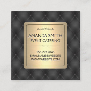 Carte De Visite Carré Or métallique Arrière - plan d'Upholstery en cui