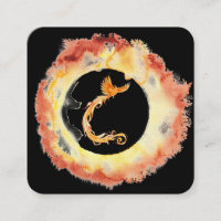 *~* Orange Red Flamme Phoenix Cercle de feu Noir