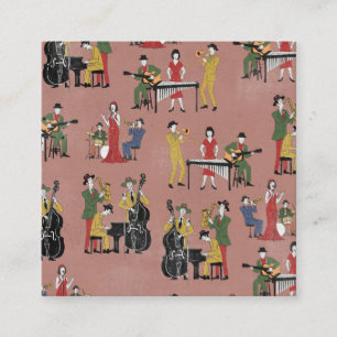 Carte De Visite Carré Orchestre de Jazz Vintage