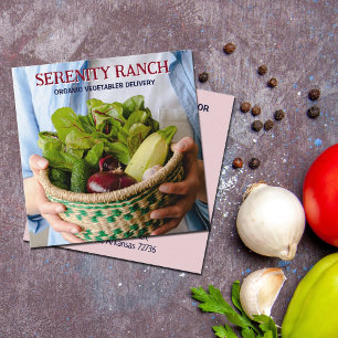 Carte De Visite Carré Organic Vegetables Delivery, Farm
