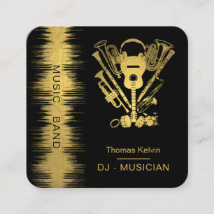Carte De Visite Carré Organisateur d'événements de musique DJs Joueur