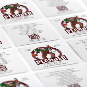 Carte De Visite Carré Outil de plomberie de code QR pour plomberie