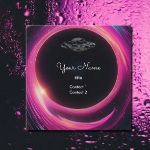 Carte De Visite Carré OVNI dans le trou noir