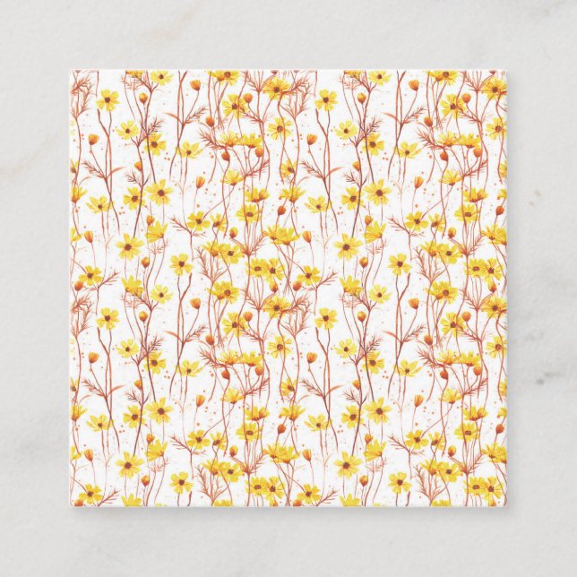 Carte De Visite Carré Painted Yellow Daisies (Devant)