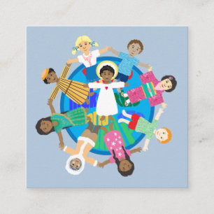 Carte De Visite Carré Paix sur Terre une prière familiale