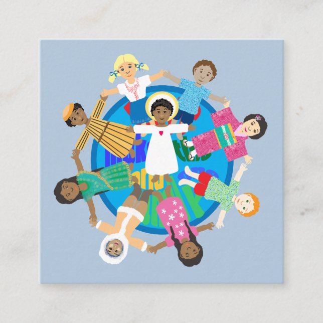 Carte De Visite Carré Paix sur Terre une prière familiale (Devant)