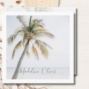 Carte De Visite Carré Palm Tree Tropical QR Code moderne