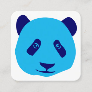Carte De Visite Carré Panda - Bleu
