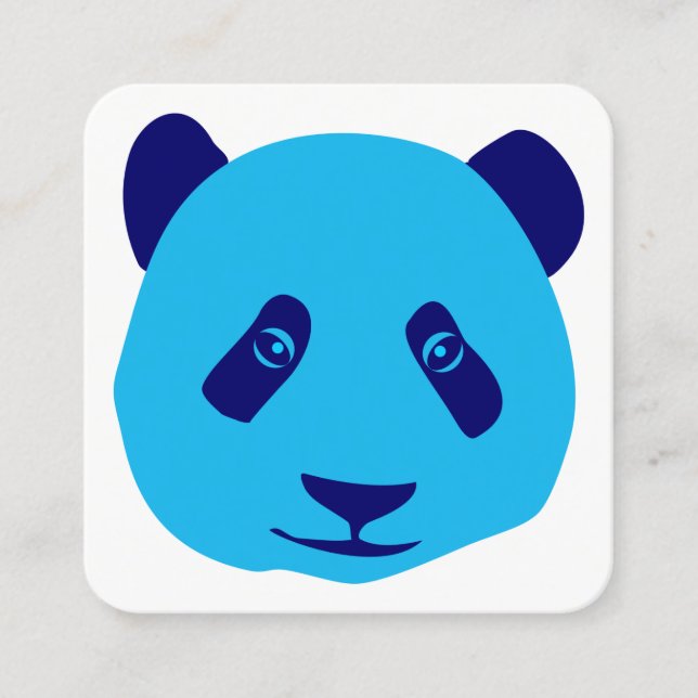 Carte De Visite Carré Panda - Bleu (Devant)