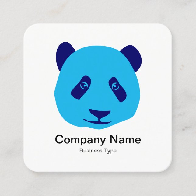 Carte De Visite Carré Panda - Bleu (Devant)