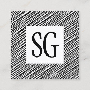 Carte De Visite Carré Panneau carré - Initiales - 151116(01)