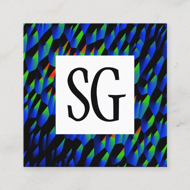 Carte De Visite Carré Panneau carré - Initiales - 190716(03) (Devant)