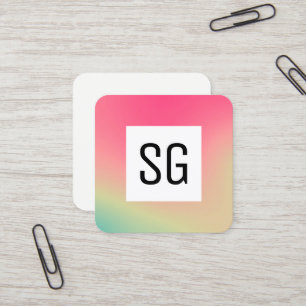 Carte De Visite Carré Panneau carré - Initiales - Carré Carré dégradé B