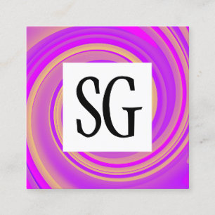 Carte De Visite Carré Panneau carré - Initiales - Vortex 01