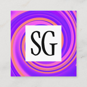 Carte De Visite Carré Panneau carré - Initiales - Vortex 02