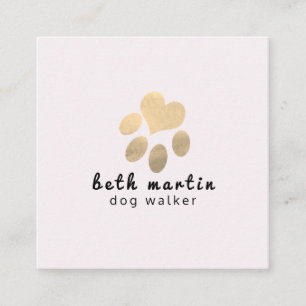 Carte De Visite Carré Pantalons de marionnettes roses et dorées moderne