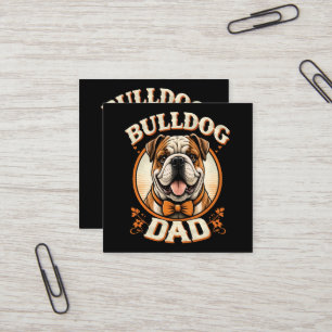 Carte De Visite Carré Papa Bouledogue – Cute Vintage Bouledogue Fête des