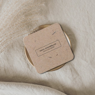 Carte De Visite Carré Papier Kraft minimaliste écologique moderne