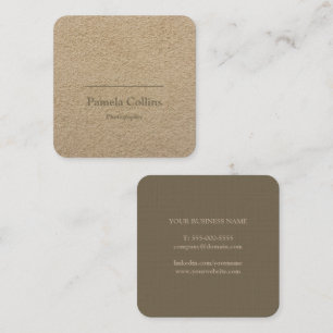 Carte De Visite Carré Papier Kraft minimaliste rustique simple et élégan