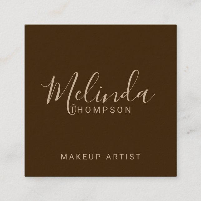 Carte De Visite Carré Papier Kraft pour script moderne professionnel (Devant)