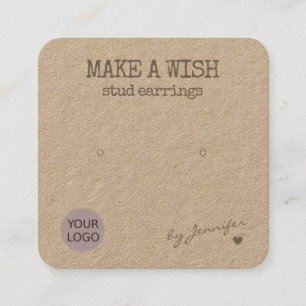 Carte De Visite Carré Papier naturel rustique fabriqué à la main Détente