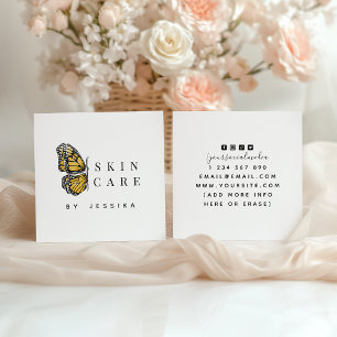 Carte De Visite Carré Papillon esthétique et médias sociaux Skincare Bea
