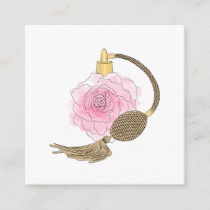 Carte De Visite Carré Parfum poussiéreux de rose de rose de fleuriste d