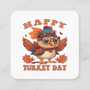Carte De Visite Carré parle-moi de dinde de Thanksgiving