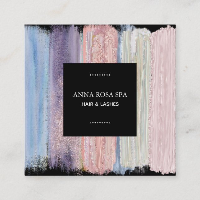 Carte De Visite Carré *~* Parties scintillant Abstraite de poinçonnage d (Devant)