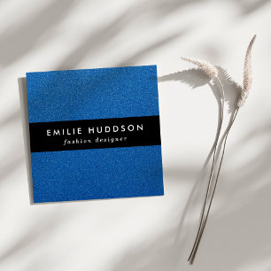 Carte De Visite Carré Parties scintillant Bleue, Étincelle, Arrière - pl