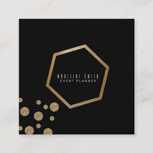 Carte De Visite Carré Parties scintillant Confetti Feminine Event Planne (Devant)