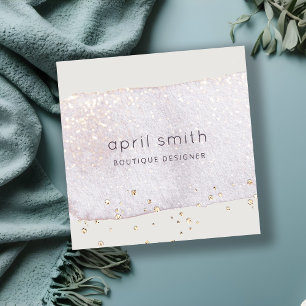 Carte De Visite Carré Parties scintillant d'aquarelle Abstraite de bross