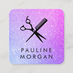 Carte De Visite Carré Parties scintillant élégante de cisaillement et de