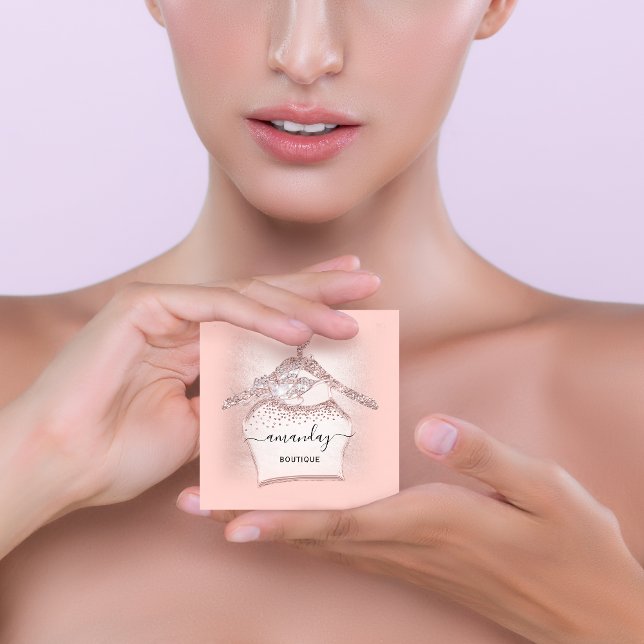 Carte De Visite Carré Parties scintillant Flush Diamond Fashion Closet S (Créateur téléchargé)