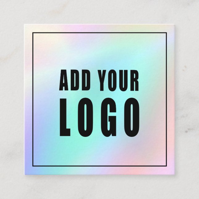 Carte De Visite Carré Parties scintillant holographique classique élégan (Devant)