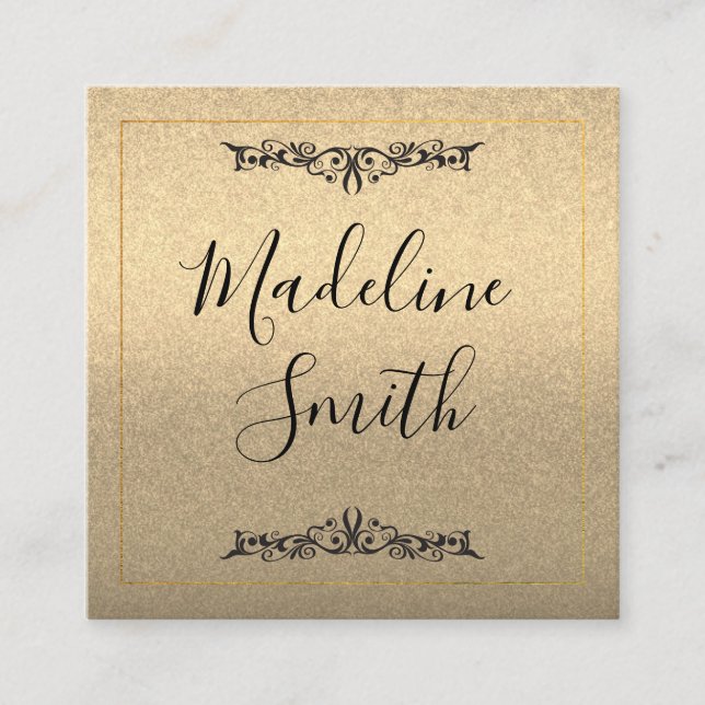 Carte De Visite Carré Parties scintillant Or Fancy Lux (Devant)