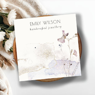 Carte De Visite Carré Parties scintillant Pressé Fleurs Boucles d'oreill