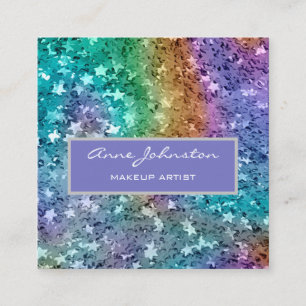 Carte De Visite Carré Parties scintillant Rainbow Star de l'artiste maqu