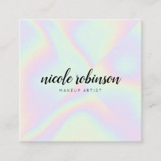 Carte De Visite Carré Pastel arc-en-ciel holographique maquillage modern