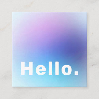 Carte De Visite Carré Pastel Gradient Aqua Blue Lilac Lavande Bonjour