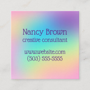 Carte De Visite Carré Pastel Rainbow Gradient Custom