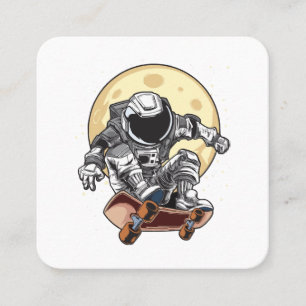 Carte De Visite Carré Patin Astronaute