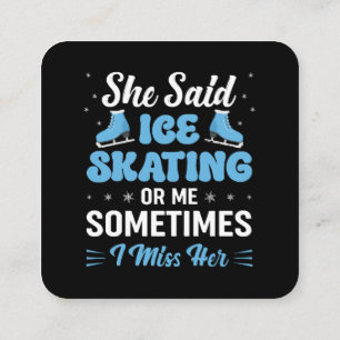 Carte De Visite Carré Patinoire synchronisée Mignonne appelle