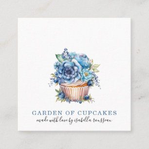 Carte De Visite Carré Pâtisserie Chef Aquarelle Cupcake Baker