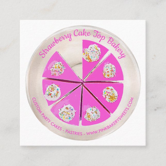 Carte De Visite Carré Pâtisserie Chef Berry Cheesecake (Devant)