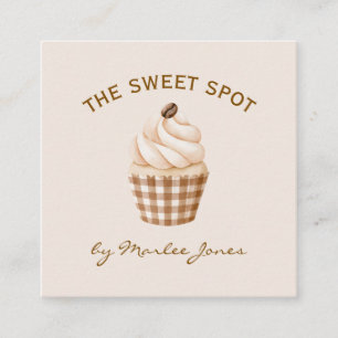 Carte De Visite Carré Pâtisserie Chef Cupcake Boulangerie