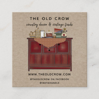 Carte De Visite Carré Pays rustique Primitif