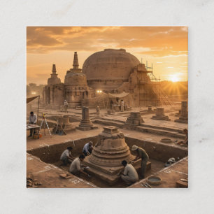 Carte De Visite Carré Paysage Historique du Patrimoine de l'Ancien Stupa