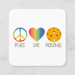 Carte De Visite Carré Peace Love Pickleball