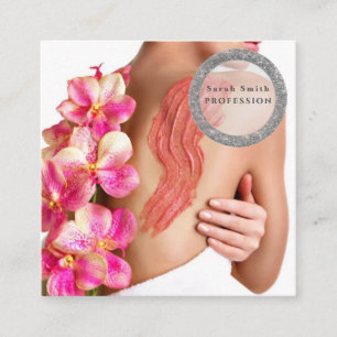 Carte De Visite Carré Peaux de femme gommage cosmétique